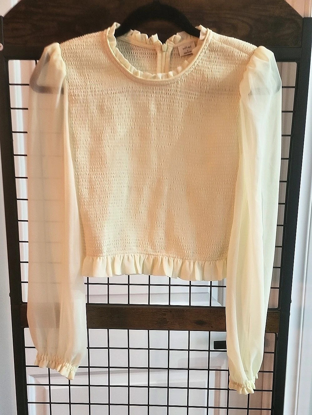 Wilfred Tempest Blouse Ruffle Hem Long Sleeve in butter yellow